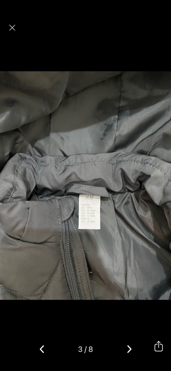 Kapüşonlu Gri  Çocuk Puff Mont - Görsel 3