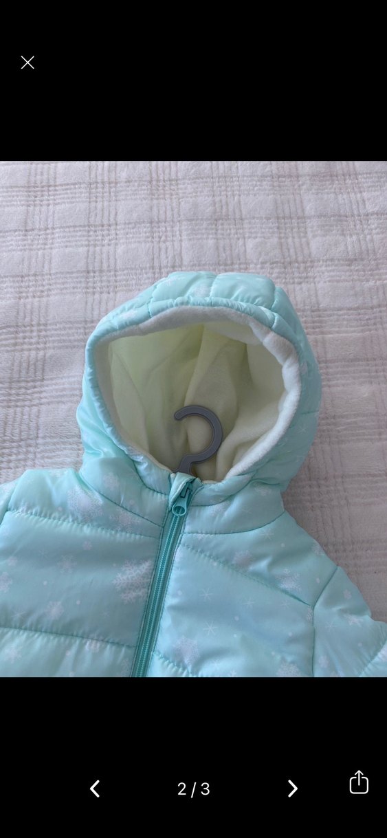 Yeşil Desenli Kız Çocuk Boğazlı Mont - Görsel 2