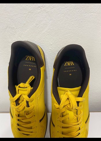 Sarı Bağcıklı Stiletto Topuklu Spor Ayakkabı - Görsel 5