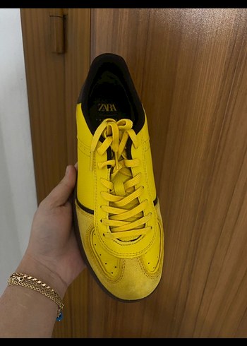 Sarı Bağcıklı Stiletto Topuklu Spor Ayakkabı - Görsel 6