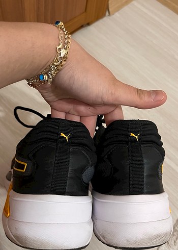 Siyah Sarı Bağcıklı Erkek Spor Ayakkabı - Görsel 7