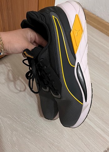 Siyah Sarı Bağcıklı Erkek Spor Ayakkabı - Görsel 4