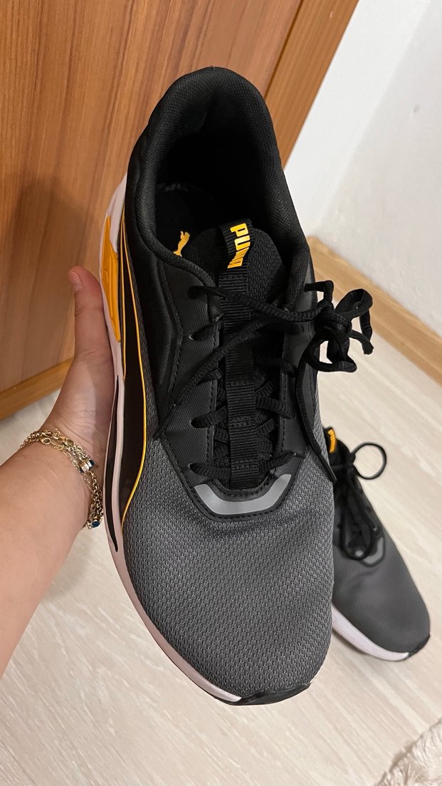 Siyah Sarı Bağcıklı Erkek Spor Ayakkabı - Görsel 2