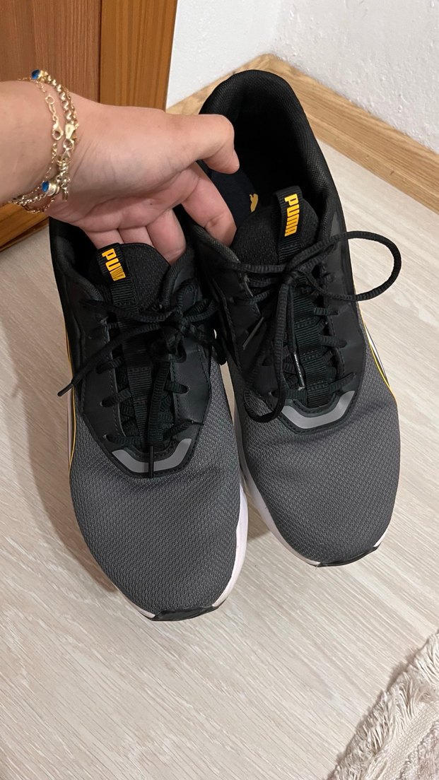 Siyah Sarı Bağcıklı Erkek Spor Ayakkabı - Görsel 3