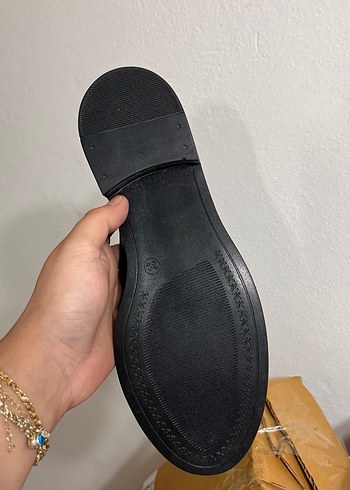 Siyah Deri Tokalı Kadın Loafer - Görsel 4