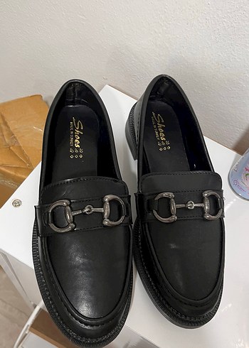 Siyah Deri Tokalı Kadın Loafer - Görsel 5