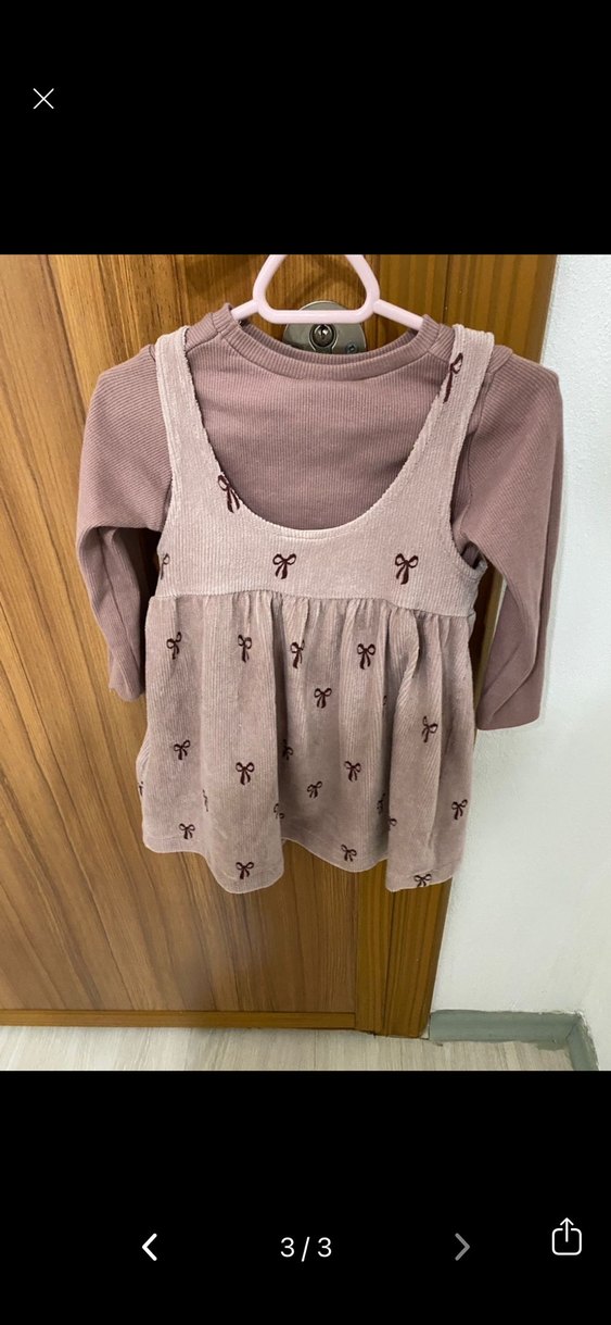 Kız Çocuk Nakışlı Triko Elbise - Görsel 3