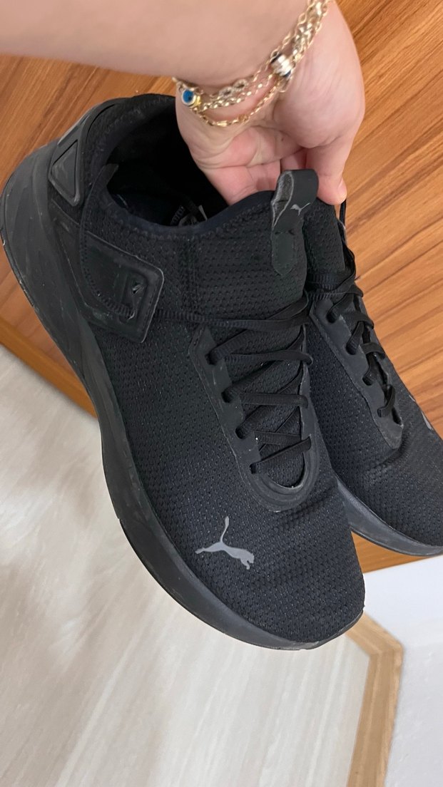 Siyah Erkek Spor Ayakkabı Velcro Bantlı - Görsel 4