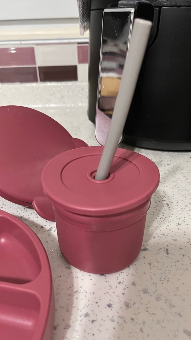 Bordo Çocuk Tabak, Çatal, Bıçak ve Bardak Seti - Görsel 4