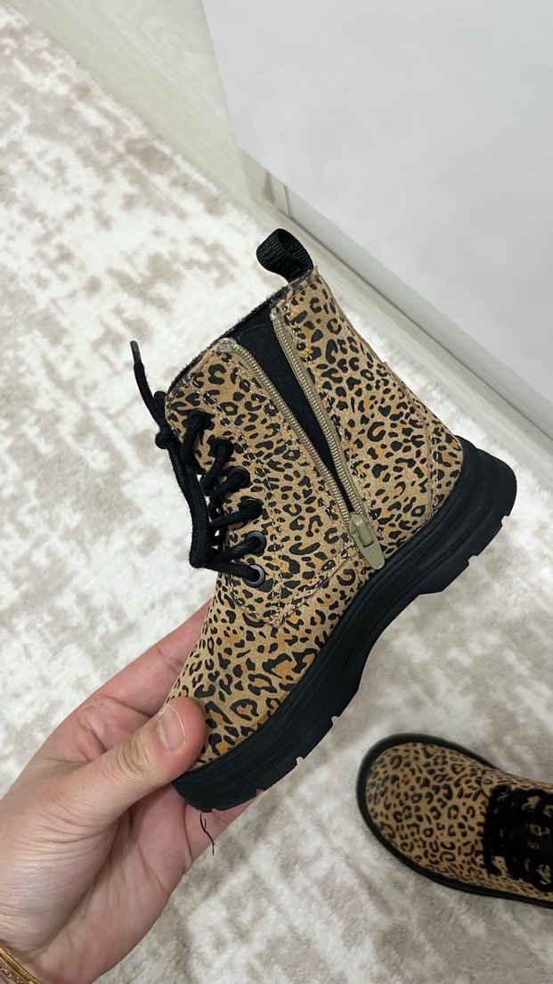 Leopar Desenli Kız Botu, Kürklü, Sokak Stili - Görsel 5