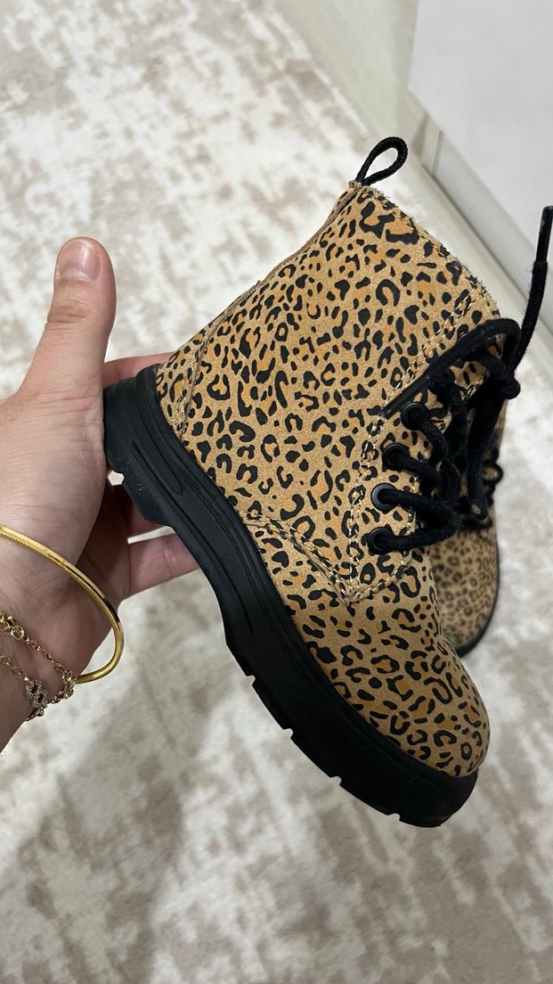Leopar Desenli Kız Botu, Kürklü, Sokak Stili - Görsel 2