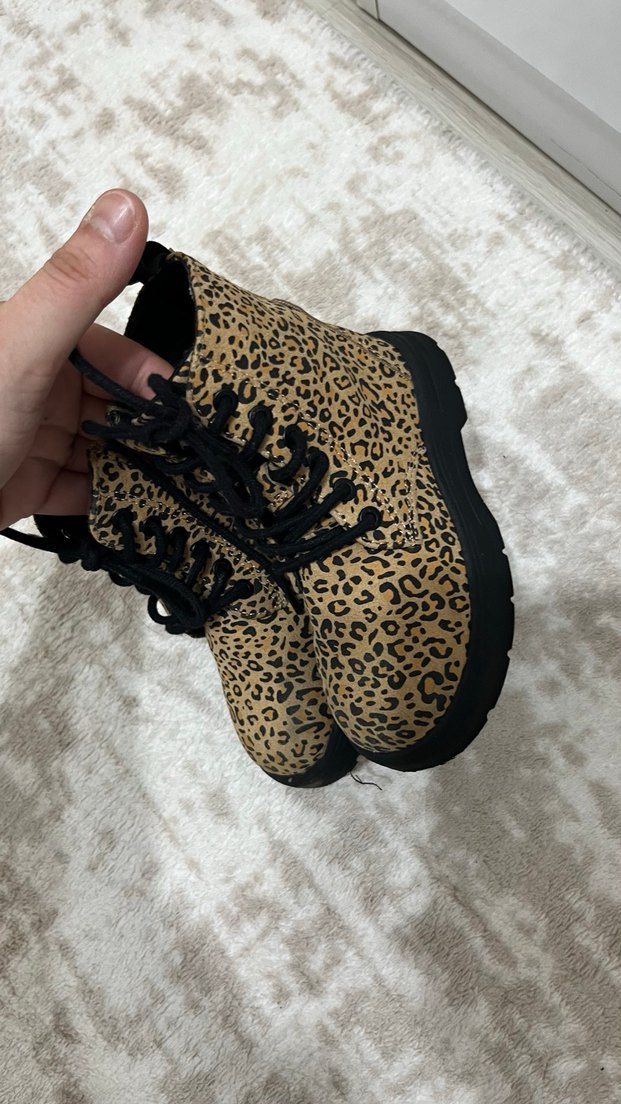Leopar Desenli Kız Botu, Kürklü, Sokak Stili - Görsel 4