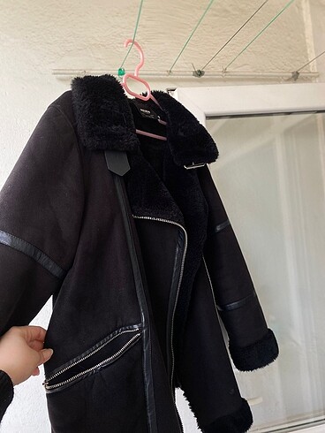 xl Beden Siyah stradivarius kürklü ceket