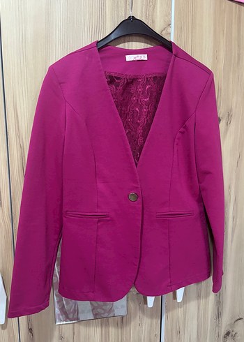 Pembe Düğmeli Kadın Blazer Ceket