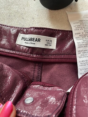 34 Beden pull and bear rugan pantolon