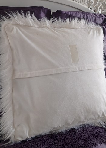 Beyaz Bohem Peluş Kırlent - Görsel 5