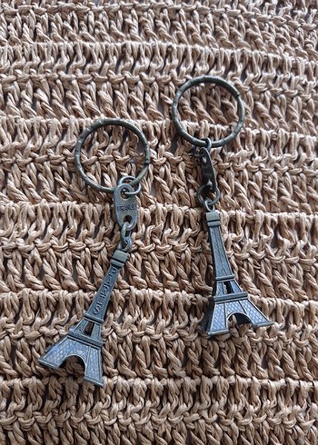 Bohem Kahverengi Püsküllü Paris Temalı Anahtarlık - Görsel 2