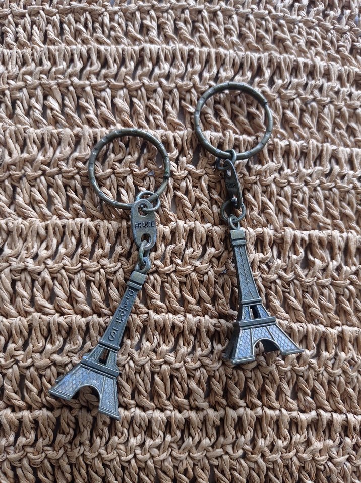 Bohem Kahverengi Püsküllü Paris Temalı Anahtarlık - Görsel 2