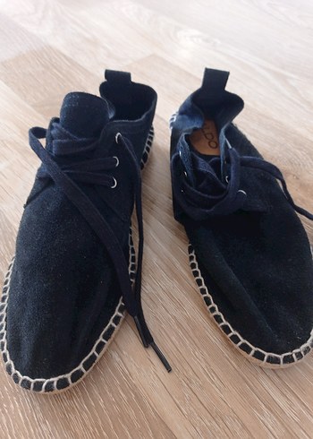 AldoSiyah Süet Bağcıklı Espadril