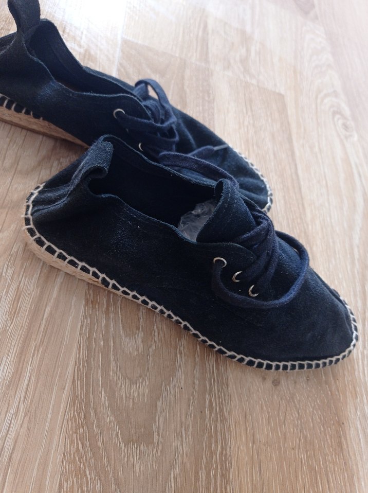 AldoSiyah Süet Bağcıklı  Espadril - Görsel 3