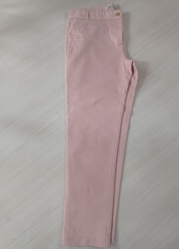 Pembe boru paça canvas pantolon