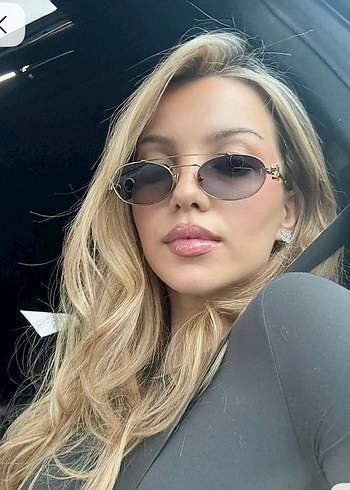 mıu mıu yeni sezon Altın Retro Kadın Güneş Gözlüğü - Görsel 3