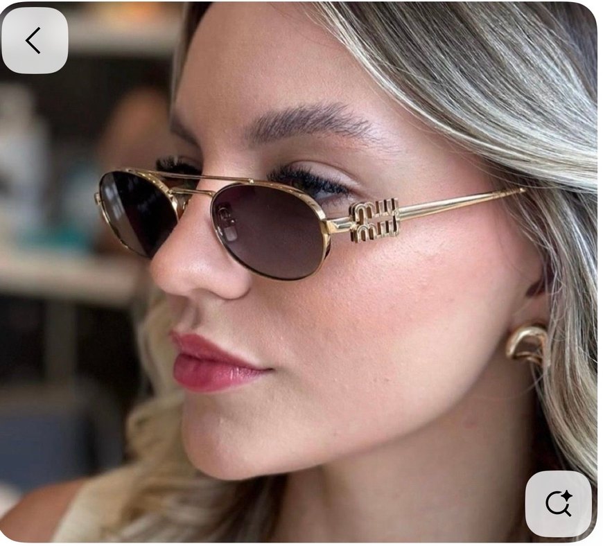 mıu mıu yeni sezon Altın Retro Kadın Güneş Gözlüğü - Görsel 2