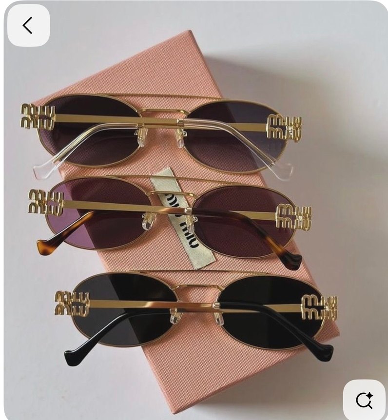 mıu mıu yeni sezon Altın Retro Kadın Güneş Gözlüğü - Görsel 4