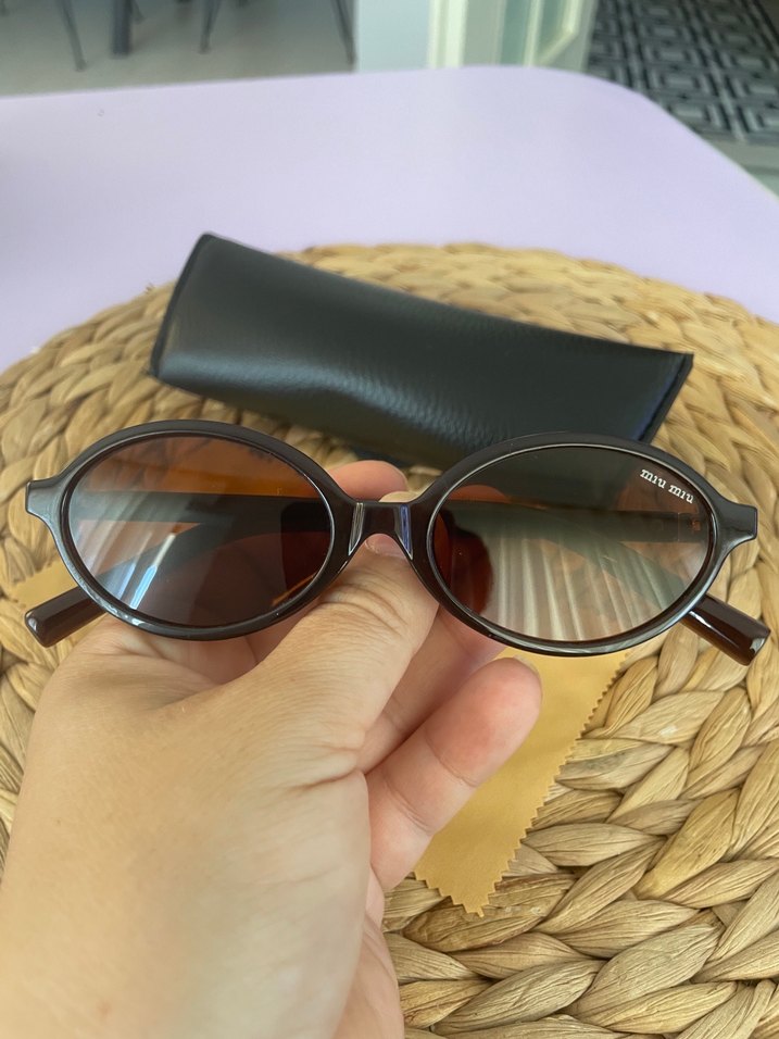 Mıu moru Tarz Kahverengi Kadın Güneş Gözlüğü - Görsel 2