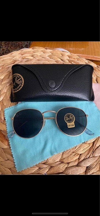 Rayban round model siyah Gold çerçeve güneş gözlüğü