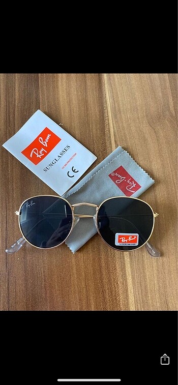 Rayban siyah cam Gold çerçeve round model