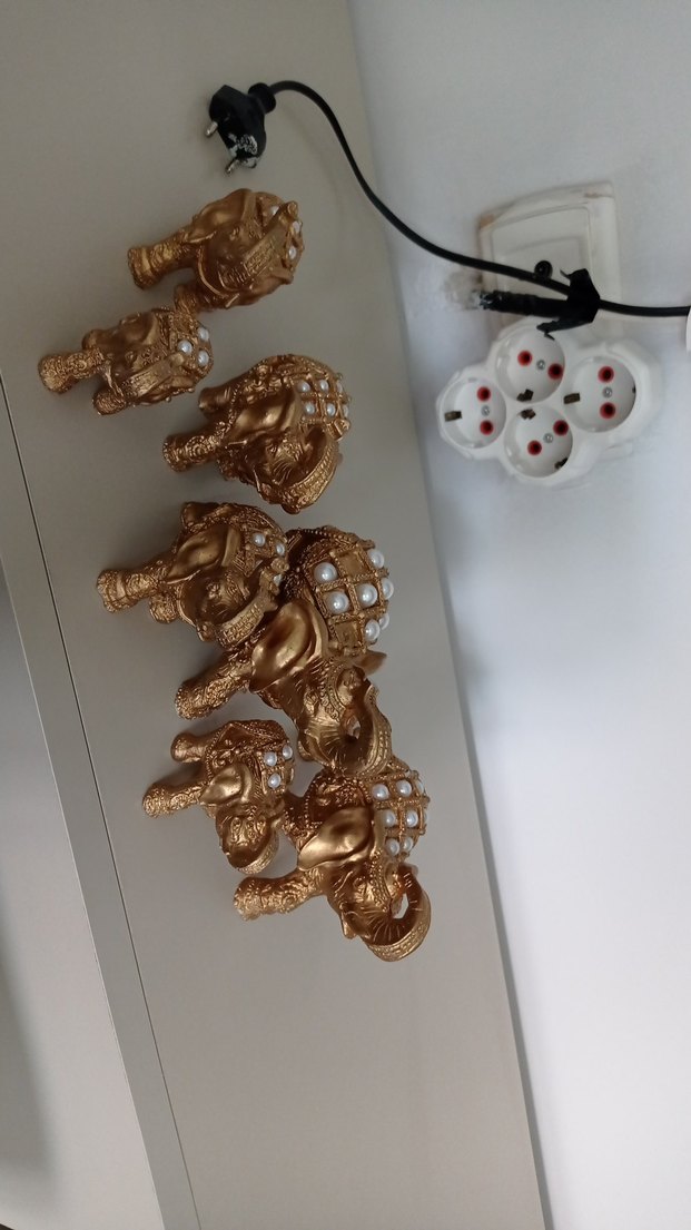 Parlak Altın Renkli Fil Figürleri Seti - Görsel 2