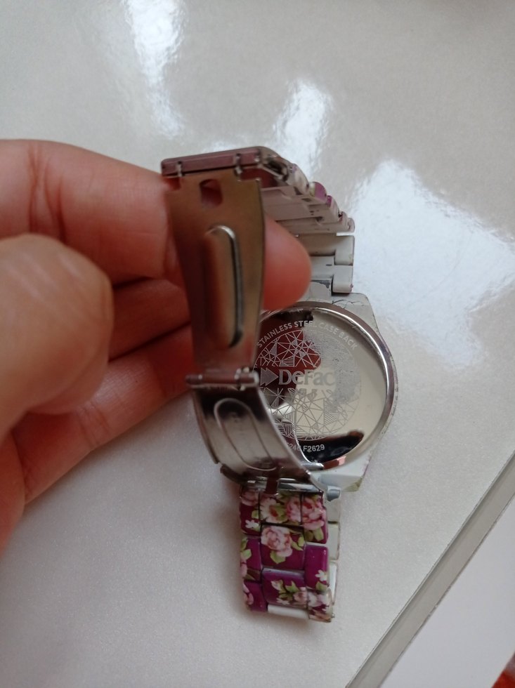 Çiçek Desenli Pembe Kadın Kol Saati - Görsel 3