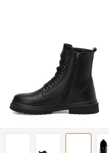 Siyah Bağcıklı Kadın Deri Bot orjinal lumbajek - Görsel 3