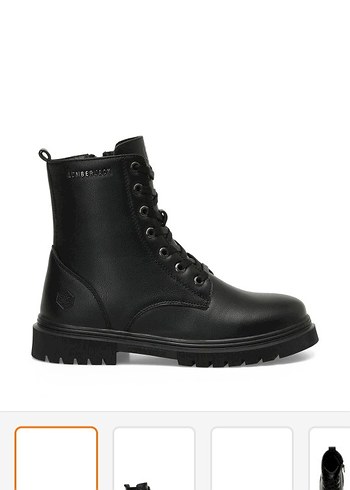 Siyah Bağcıklı Kadın Deri Bot orjinal lumbajek - Görsel 2