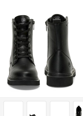 Siyah Bağcıklı Kadın Deri Bot orjinal lumbajek - Görsel 4