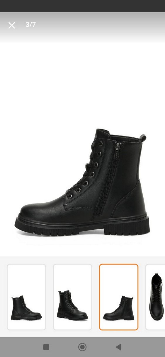 Siyah Bağcıklı Kadın Deri Bot orjinal lumbajek - Görsel 3