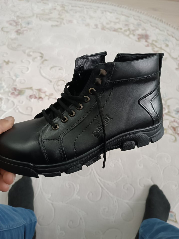 Siyah Rugan Bağcıklı Erkek Biker Bot - Görsel 2