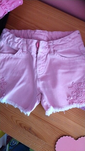 Kot şort pembe