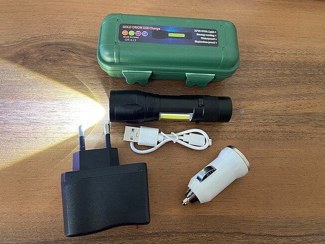 USB ŞARJLI ULTRA GÜÇLÜ EL FENERİ MİNİ BOY