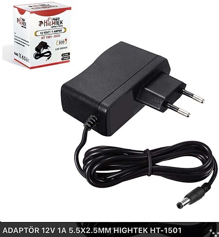 12 VOLT 1 AMPER ADAPTÖR HİGHTEK 1 ADET