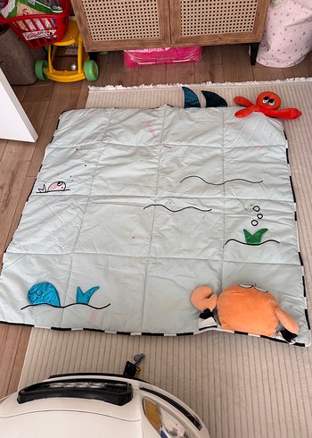 Beden IKEA Mavi Bebek Aktivite Oyun Halısı 114x114 cm