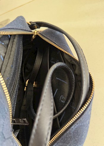 Pierre Cardin Fermuarlı Lacivert Baskılı Kadın Çanta