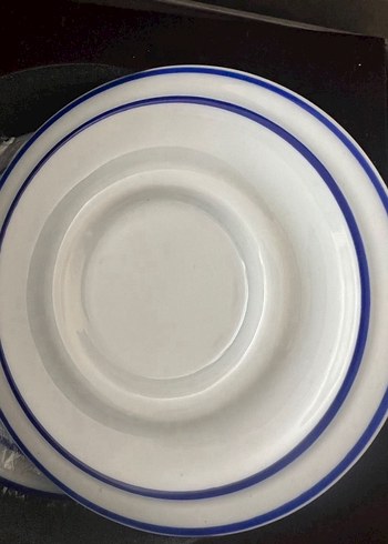 Beden mavi Renk Mavi Çizgili Vakko Fincan ve Tabak Seti