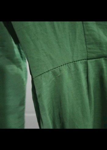 Vera moda Uzun Kollu asimetrik etek ucu Yeşil Elbise - Görsel 5