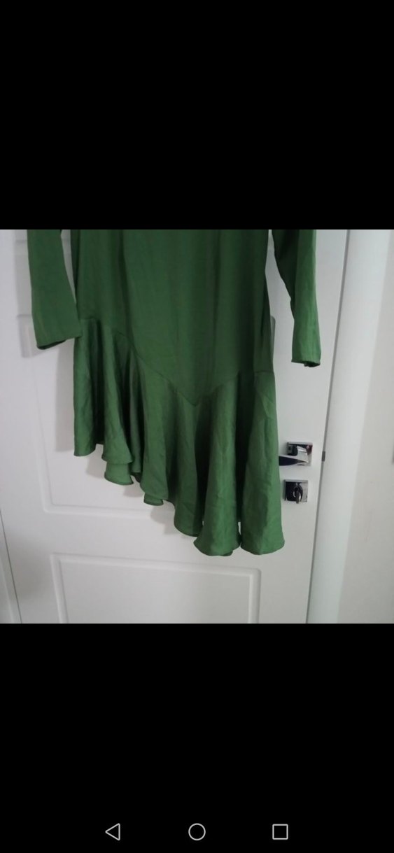 Vera moda Uzun Kollu asimetrik etek ucu Yeşil Elbise - Görsel 2