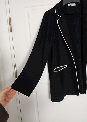 Siyah Kadın Midi Blazer Ceket - Görsel 6