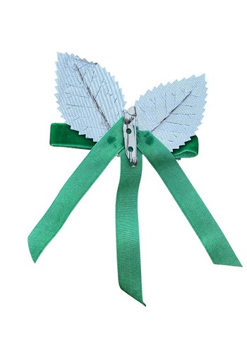 Yeşil Kadife Fiyonk broş - Görsel 2