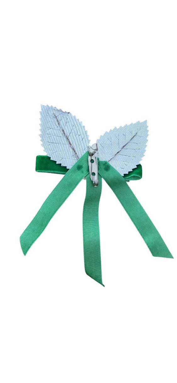 Yeşil Kadife Fiyonk broş - Görsel 2