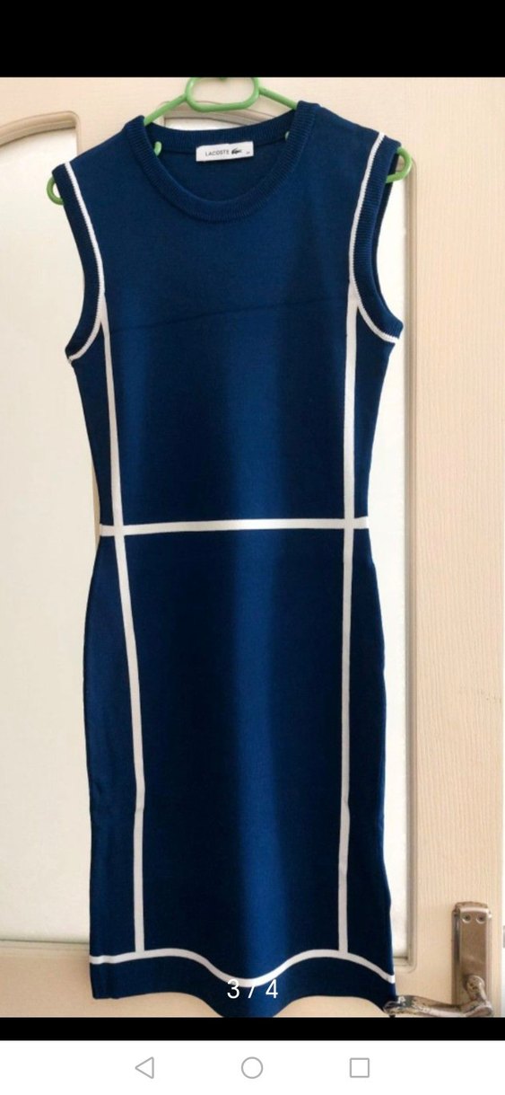 Lacivert Midi Kolsuz Ofis Elbisesi - Görsel 2